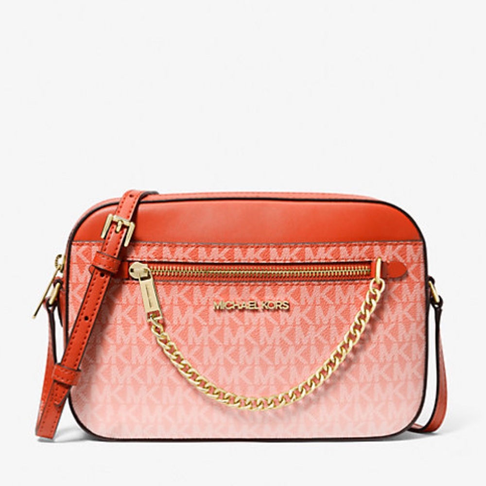 MICHAEL KORS Jet Set Large Ombré Signature Logo Crossbody EW ZP CHAIN XBDY Bag